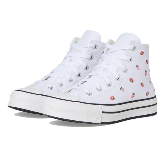 NWT Converse Chuck Taylor Eva Lift Big Kid Platform White/Red Size 5 - Picture 4 of 7